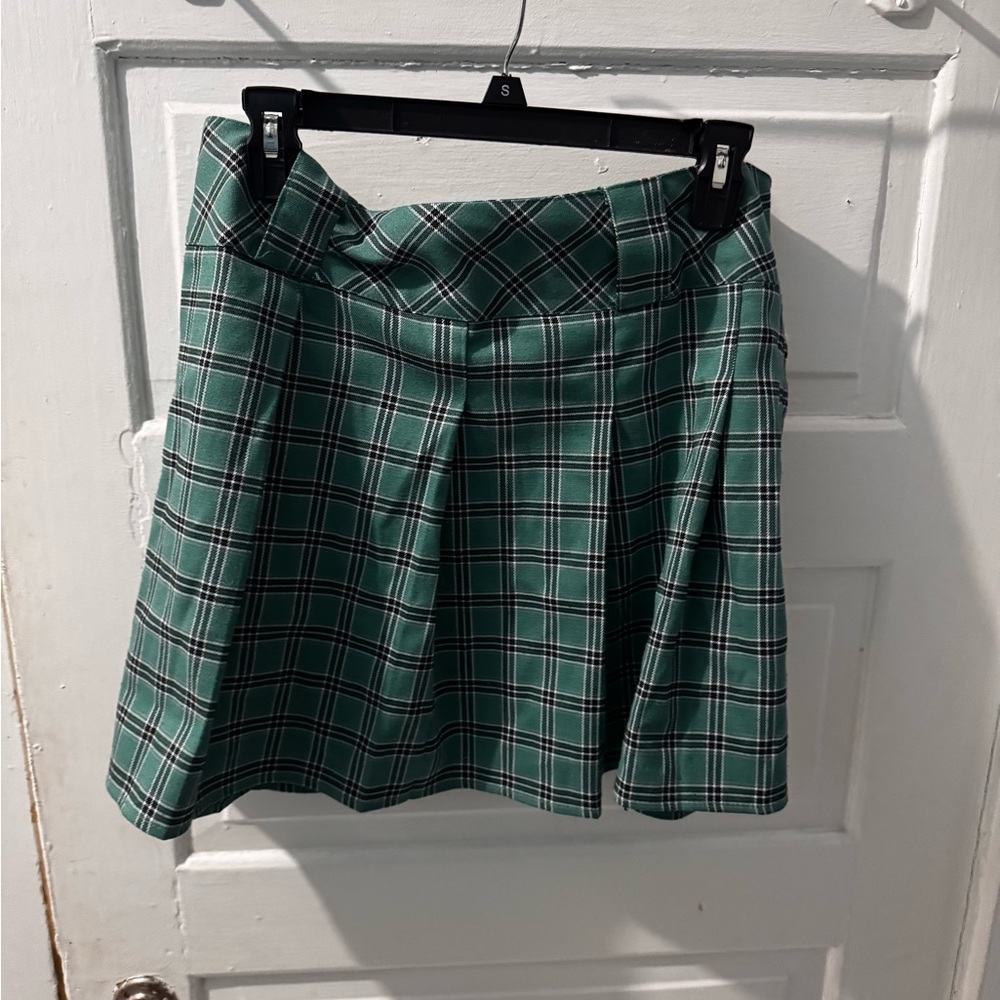 Wild Fable Green Plaid A-Line Skirt